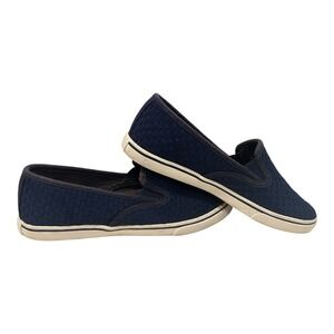 Ralph Lauren Women's Navy Blue Janis Slip On Sneakers Woven‎ Size 8 Gently Worn